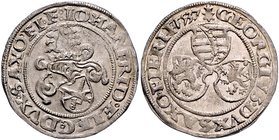 Sachsen - Kurfürstentum, ab 1806 Königreich Johann Friedrich und Georg 1532-1539 Groschen 1537 Annaberg Keilitz 136. Mers. 464. aus Fd. Fulda 66. 
wi...