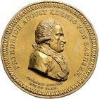 Sachsen - Kurfürstentum, ab 1806 Königreich Friedrich August I. 1806-1827 Lot von 2 Kupferklischees, davon eins vergoldet, auf den König Slg. Jul. 216...
