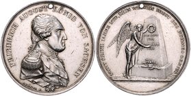 Sachsen - Kurfürstentum, ab 1806 Königreich Friedrich August I. 1806-1827 Silbermedaille 1818 (v. Krüger) auf sein 50-jähriges Regierungsjubiläum Mers...