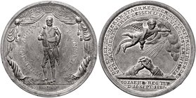 Sachsen - Kurfürstentum, ab 1806 Königreich Friedrich August I. 1806-1827 Zinnmedaille 1818 (unsign.) auf sein 50-jähriges Regierungsjubiläum Mers. -....