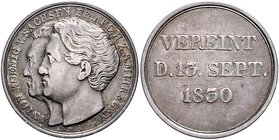 Sachsen - Kurfürstentum, ab 1806 Königreich Anton und Friedrich August (II.) 1830-1836 Silbermedaille 1830 (v. R.K.) a.d. gemeinsame Regentschaft 
26...
