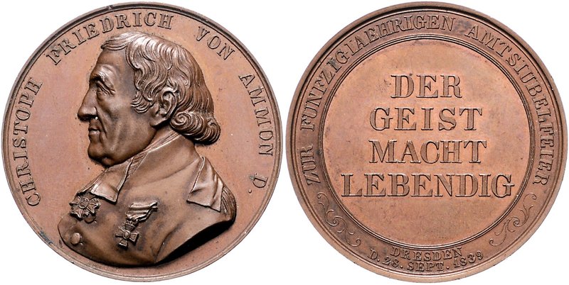Sachsen - Kurfürstentum, ab 1806 Königreich Friedrich August II. 1836-1854 Bronz...