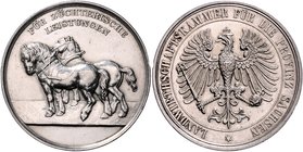 Sachsen - Kurfürstentum, ab 1806 Königreich Friedrich August II. 1836-1854 Silbermedaille o.J. (unsign.) Prämie der Landwirtschaftskammer für züchteri...