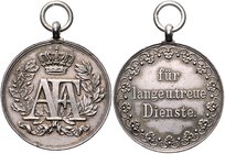 Sachsen - Kurfürstentum, ab 1806 Königreich Friedrich August II. 1836-1854 Silbermedaille o.J. Auszeichnung 1. Klasse für 15 Jahre treue Dienste, gest...