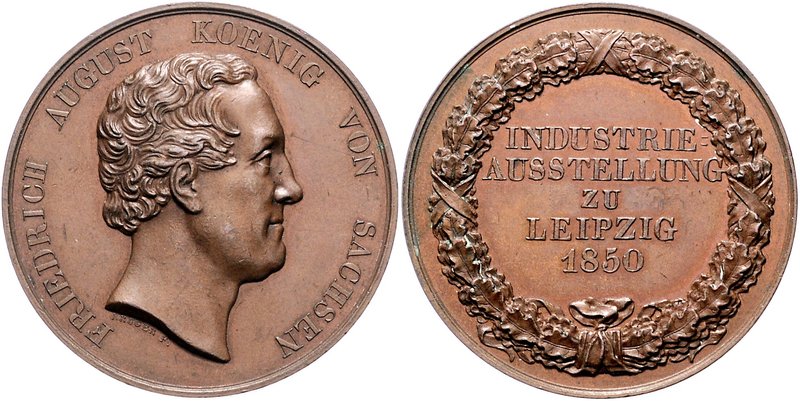 Sachsen - Kurfürstentum, ab 1806 Königreich Friedrich August II. 1836-1854 Bronz...