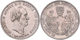 Sachsen - Kurfürstentum, ab 1806 Königreich Friedrich August II. 1836-1854 Taler 1854 F auf seinen Tod Kahnt 452. Dav. 881. AKS 117. Thun 329. 
 ss-v...