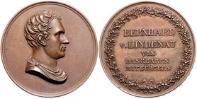Sachsen - Kurfürstentum, ab 1806 Königreich Friedrich August II. 1836-1854 Bronzemedaille 1854 (v. Helfricht) a.d. sächsischen Staatsminister und Astr...