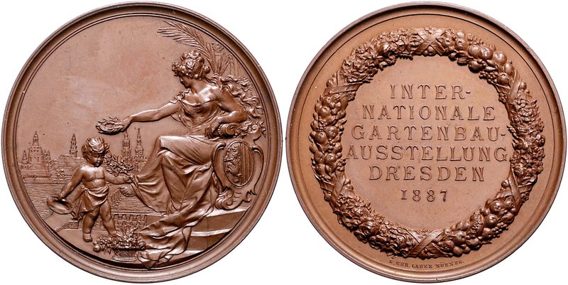 Sachsen - Kurfürstentum, ab 1806 Königreich Albert 1873-1902 Bronzemedaille 1887...