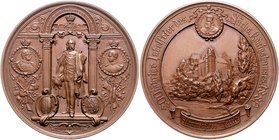 Sachsen - Kurfürstentum, ab 1806 Königreich Albert 1873-1902 Bronzemedaille 1889 (v. Diller/Lauer) a.d. 800-jährige Jubiläum des Sächsischen Königshau...