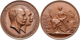 Sachsen - Kurfürstentum, ab 1806 Königreich Albert 1873-1902 Bronzemedaille 1891 (v. Spieler/Diller) a.d. Gebrüder Mehnert u. d. 25-jährige Jubiläum d...