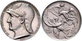 Sachsen - Kurfürstentum, ab 1806 Königreich Albert 1873-1902 Silbermedaille 1895 (v. S.L.D.) a.d. 25. Jahrestag der Siege über Frankreich, i.Rd: Halbm...