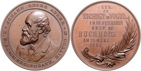 Sachsen - Kurfürstentum, ab 1806 Königreich Albert 1873-1902 Bronzemedaille 1898 (unsign.) a.d. Tod des K.S. Kommerzienrates u. Ritter Johann Georg Ad...