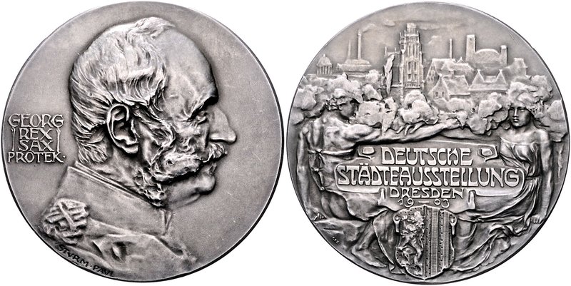 Sachsen - Kurfürstentum, ab 1806 Königreich Georg 1902-1904 Silbermedaille o.J. ...