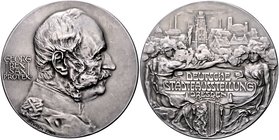 Sachsen - Kurfürstentum, ab 1806 Königreich Georg 1902-1904 Silbermedaille o.J. (v. Paul Sturm) a.d. Deutsche Städteausstellung in Dresden 
kl.Prüfsp...