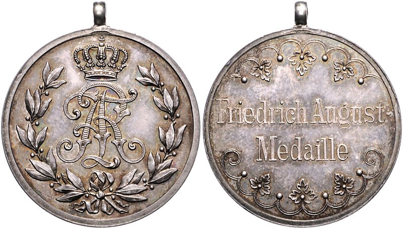 Sachsen - Kurfürstentum, ab 1806 Königreich Friedrich August III. 1904-1918 Silb...