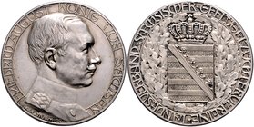 Sachsen - Kurfürstentum, ab 1806 Königreich Friedrich August III. 1904-1918 Silbermedaille o.J. (v. Paul Sturm) des Landesverbandes Sächsischer Geflüg...
