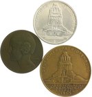 Sachsen - Kurfürstentum, ab 1806 Königreich Lot von 6 Stücken: 2x Bronzemedaille 1913 Völkerschlachtdenkmal/Ritter, Völkerschlachtdenkmal/Adler, 3 Mar...