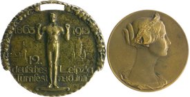 Sachsen - Leipzig, Stadt Lot von 2 Stücken: Bronzemedaille 1906 (v. H.Z.) a.d. Herzogin Agnes-Gedächtniskirche in Altenburg (vz, 40,4mm 26,3g) und ein...