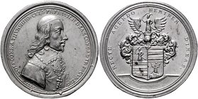 Sachsen - Altenburg Friedrich Wilhelm II. 1639-1669 Zinnmedaille o.J. (v. Vestner) auf Wolfgang Conrad v. Thumbshirn 1604-1667, der Sachsen-Altenburg ...