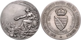 Sachsen - Coburg und Gotha Alfred 1893-1900 Silbermedaille o.J. (v. Lauer) Prämie des Landwirtschaftlichen Vereins für das Herzogtum Coburg, i.Rd: 990...
