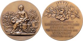 Sachsen - Coburg und Gotha Carl Eduard 1900-1918 Bronzemedaille 1913 (v. Lauer) a.d. 2. Große Landwirtschaftliche Ausstellung vom 7.-10. September in ...