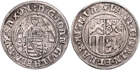 Sachsen - Weimar-Eisenach Johann Wilhelm 1567-1573 Schreckenberger 1570 Saalfeld Mers. 3732. 
4,05 g ss-vz