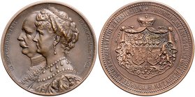 Solms - Baruth Friedrich II. 1853-1920 Bronzemedaille 1906 (v. Otto) a.d. Silberhochzeit Friedrichs mit Luise Gräfin von Hochberg, Freiin zu Fürstenst...