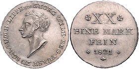 Schaumburg-Lippe Georg Wilhelm 1807-1860 1/2 Konventionstaler 1822 Kahnt 523. AKS 6. Jg. 5. Weinm. 68. 
l.just. f.vz