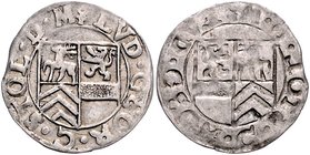 Stolberg - Ortenberg Ludwig Georg 1572-1618 3 Kreuzer o.J. (Groschen) Fehlprägung: einseitig, Rs. incus Friederich zu 1058ff. 
 ss-vz