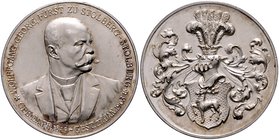 Stolberg - Stolberg Prägungen Bronzemedaille 1903 versilbert (v. Lauer) a.d. Tod von Wolfgang Georg, Fürst v. Stolberg-Stolberg 1849-1903 
33,2mm 16,...