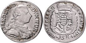 Württemberg Karl Eugen 1744-1793 15 Kreuzer 1758 *15K. Klein/Raff 283d. 
3,57 g vz