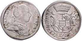 Württemberg Karl Eugen 1744-1793 12 Kreuzer 1758 CAROLVS D:G: DVX WURT:& T: - Die 12 Kreuzer Stücke waren nicht für den Zahlungsverkehr in Württemberg...