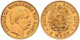 Hessen Ludwig III. 1848-1877 5 Mark 1877 H 
 f.vz/vz