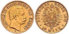 Hessen Ludwig III. 1848-1877 10 Mark 1875 H 
 ss