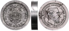 Preussen Friedrich III. 1888-1888 Lot von 2 Stücken: Dickabschläge der Vorder- u. Rückseite von 10 Mark 1888 A auf Eisenschrötling Schaaf -. 
Vs. l.k...