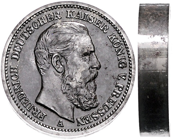 Preussen Friedrich III. 1888-1888 Dickabschlag der Vorderseite von 20 Mark 1888 ...