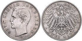 Bayern Otto 1886-1913 2 Mark 1913 D J. 45. 
seltenes Jahr vz+