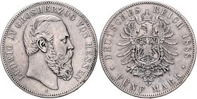 Hessen Ludwig IV. 1877-1892 5 Mark 1888 A J. 69. 
 ss