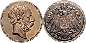Sachsen Albert 1873-1902 3 Mark o.J. PROBE aus Messing, Kopf im Perlkreis/Reichsadler Schaaf -. 
19,76g vz