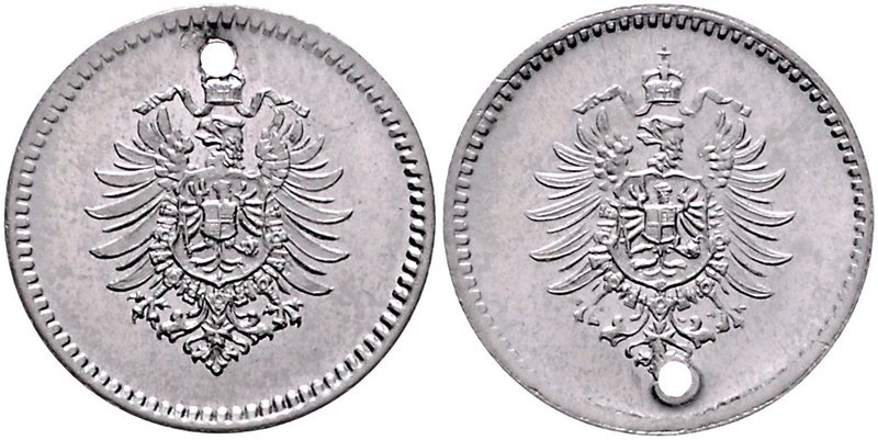 Kaiserreich Kleinmünzen 1 Pfennig o.J. Probe Kopplung zweier Adlerstempel, Vorde...