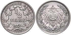Kaiserreich Kleinmünzen 1/2 Mark 1919 E Vs: leichte Lichtenrader Prägung J. 16. 
 st