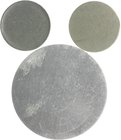 Kaiserreich Kleinmünzen Lot von 3 Schrötlingen: 3 Mark ohne Randschrift, 5 Pfennig und 5 Pfennig mit gestauchtem Rand 
 vz