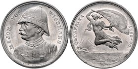 Deutsch-Ostafrika Zinnmedaille 1890 (v. Oertel) a.d. Reichskommissar Major von Wissmann Grönegreß 1298 (AG). 
38,4mm 16,3g ss-vz