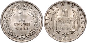 Weimarer Republik 1 Reichsmark 1925 A J. 319. 
 f.st