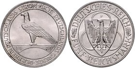 Weimarer Republik 5 Reichsmark 1930 F Zur Rheinlandräumung J. 346. 
 f.st