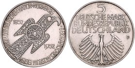 Bundesrepublik Deutschland 5 Deutsche Mark 1952 D 100 Jahre Germanisches National-Museum Nürnberg J. 388. 
 vz