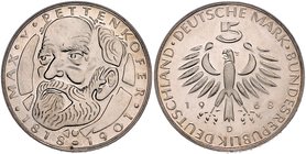 Bundesrepublik Deutschland 5 Deutsche Mark 1968 D Zum 150. Geburtstag von Max v. Pettenkofer. J. 398. 
Vollpolierte Variante PP