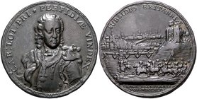 RDR - Österreich Maria Theresia 1740-1780 Bronzemedaille 1744 (v. J. Kirk) a.d. Rückeroberung von Prag durch Carl v. Lothringen, mit Unterstützung bri...