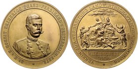 RDR - Österreich Franz Joseph I. 1848-1916 Bronzemedaille 1894 vergoldet (v. Bachrach) Prämie des Vereins zur Verbreitung landwirtschaftlicher Kenntni...