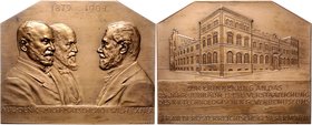 RDR - Österreich Franz Joseph I. 1848-1916 Bronze-Plakette 1904 (v. S.Schwartz) a.d. 25-jährige Jubiläum des k.k. Technologische Gewerbemuseums in Wie...